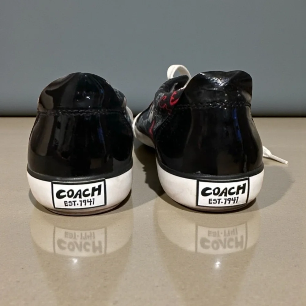 Coach Poppy Black, White and Red Sneakers W-6 EUC - Picture 6 of 12